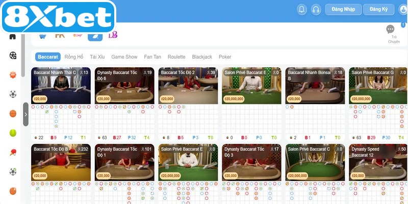 Sảnh game casino tại 8XBET với mục tiêu mang lại trải nghiệm chân thực nhất