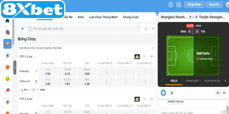 Sảnh thể thao 8XBET được xây dựng nhằm phục vụ nhu cầu cá cược