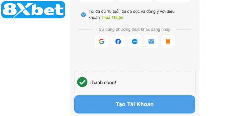 Người chơi muốn tham gia đăng ký 8XBET phải đủ từ 18 tuổi trở lên